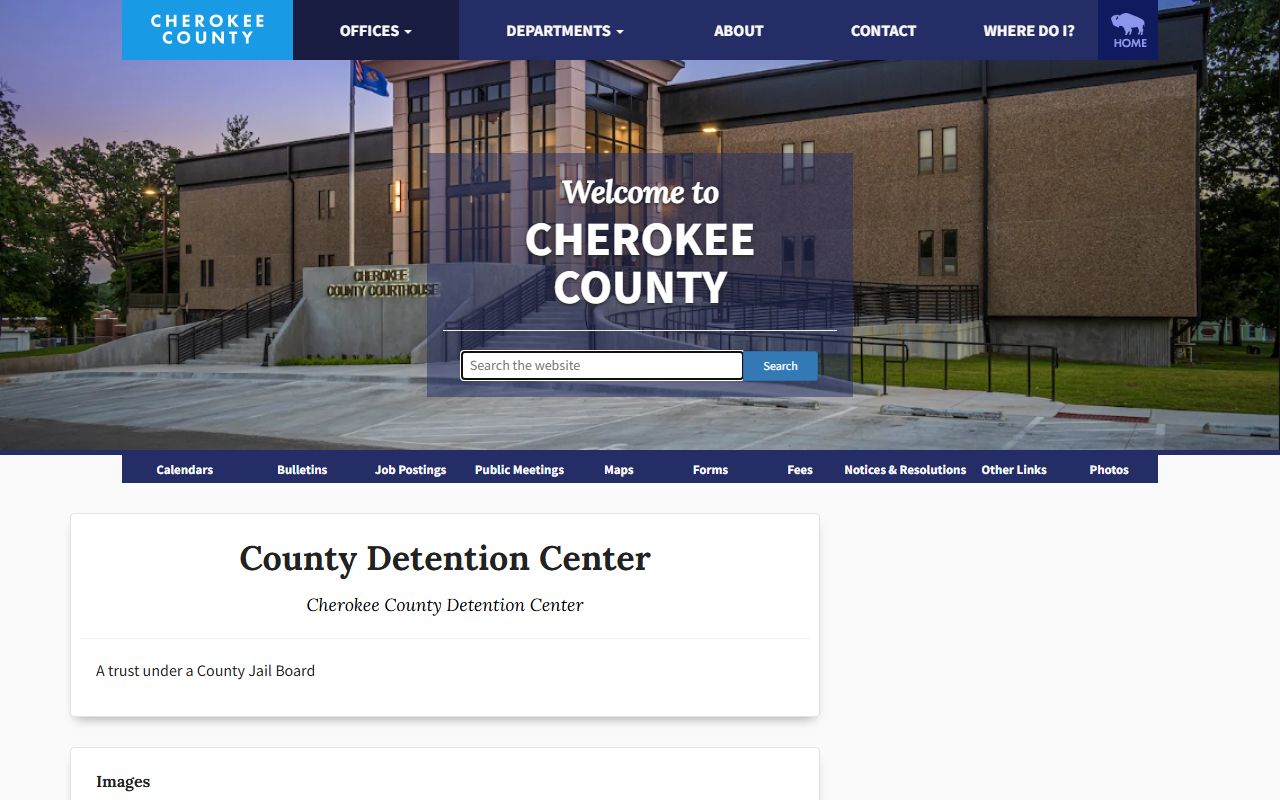 Cherokee County Detention Center inmate page on the county website