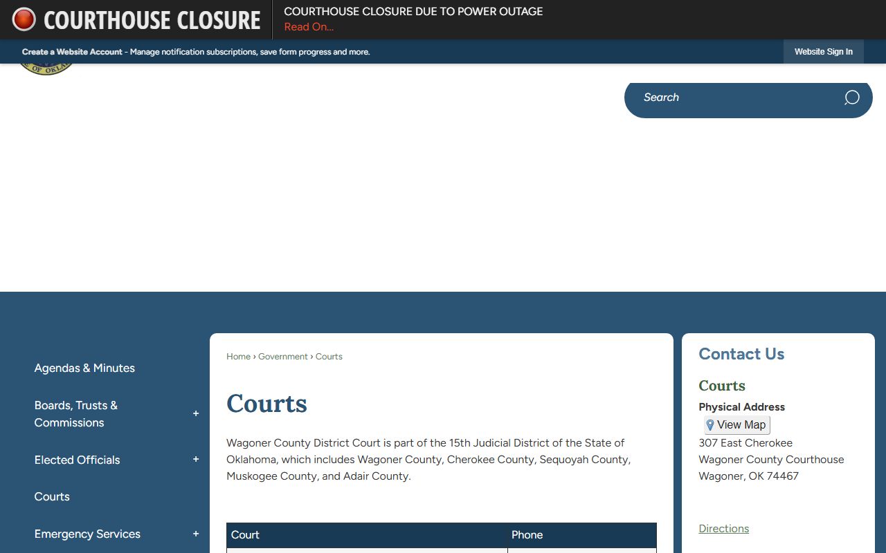 Cherokee County traffic court records judicial district court contacts